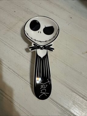 Disney Jack Skellington Ceramic Spoon Rest in Black and White